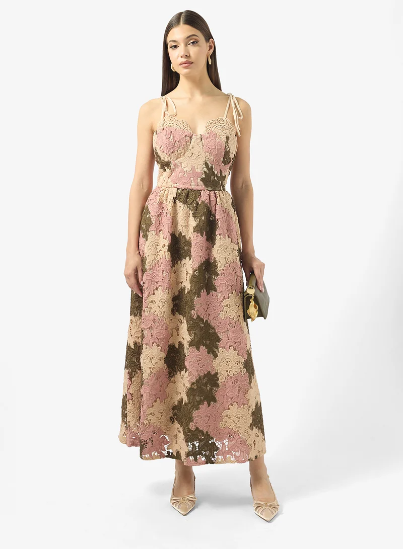 جاست مي فستان بحمالات رفيعة بطبعة زهور